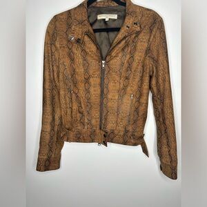 What Goes Around Comes Around Leather Women's Snake Print Jacket Size M